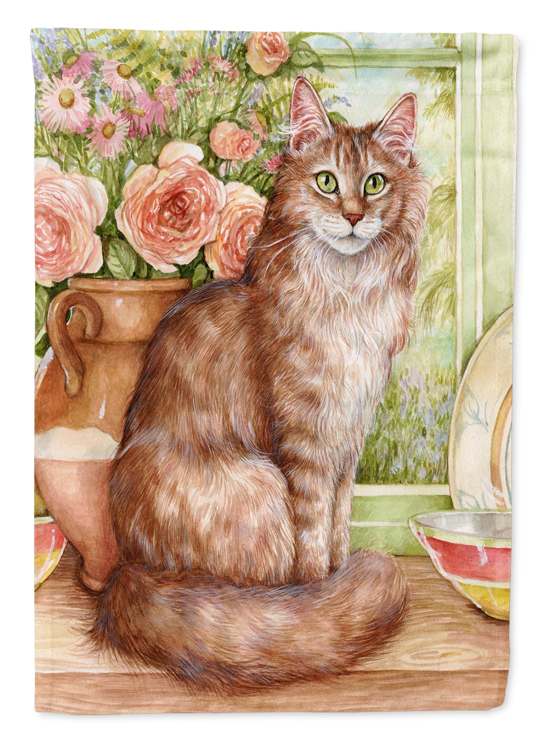 Maine Coon Cat by Debbie Cook Flag Garden Size CDCO0236GF.