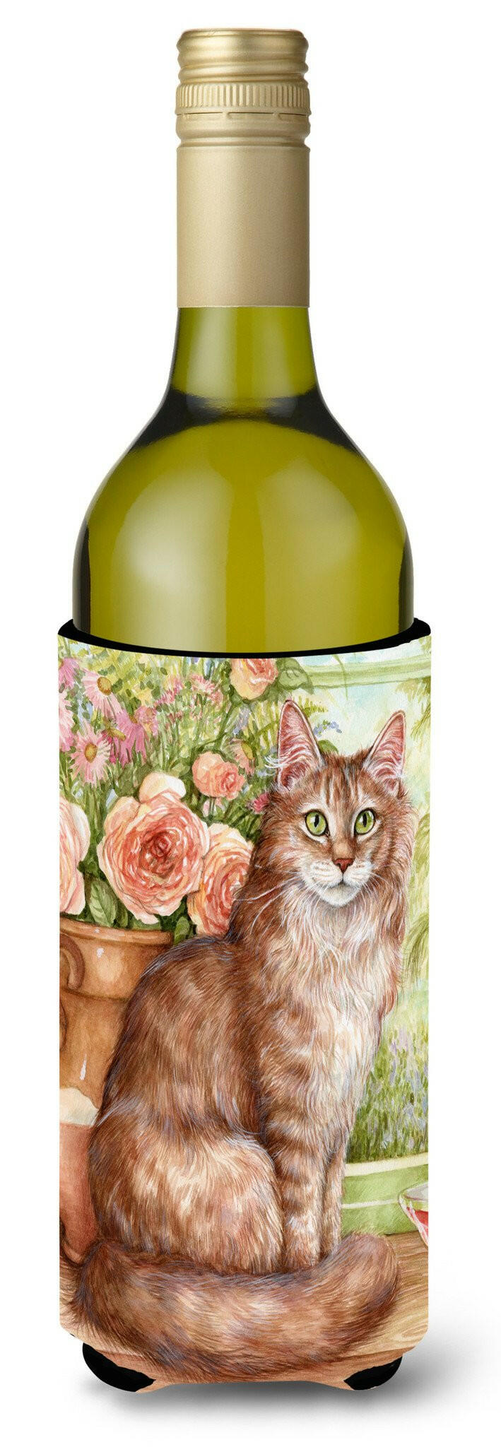 Maine Coon Cat by Debbie Cook Wine Bottle Beverage Insulator Hugger CDCO0236LITERK by Caroline's Treasures