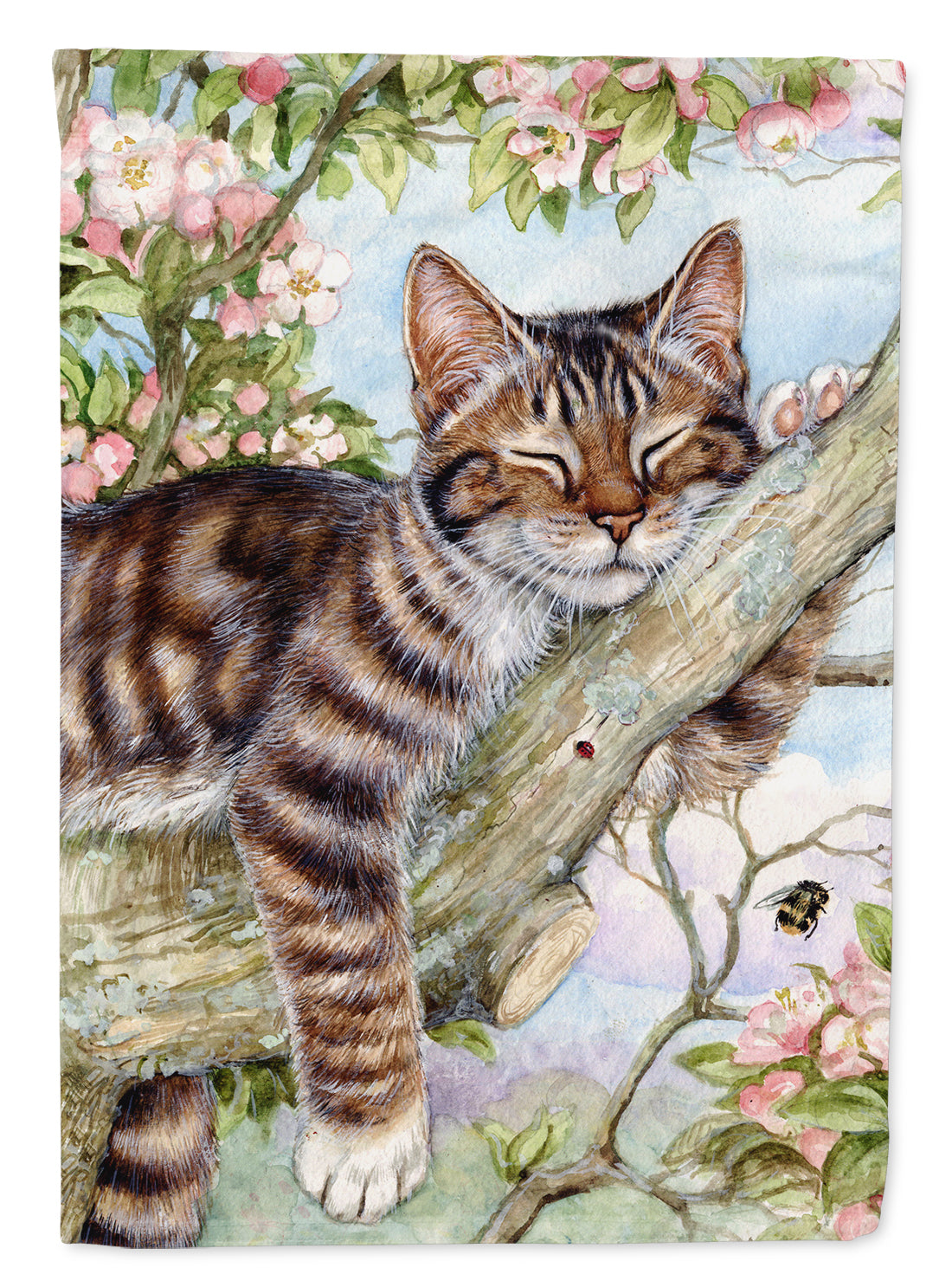 Sleepy Cat by Debbie Cook Flag Garden Size CDCO0241GF.