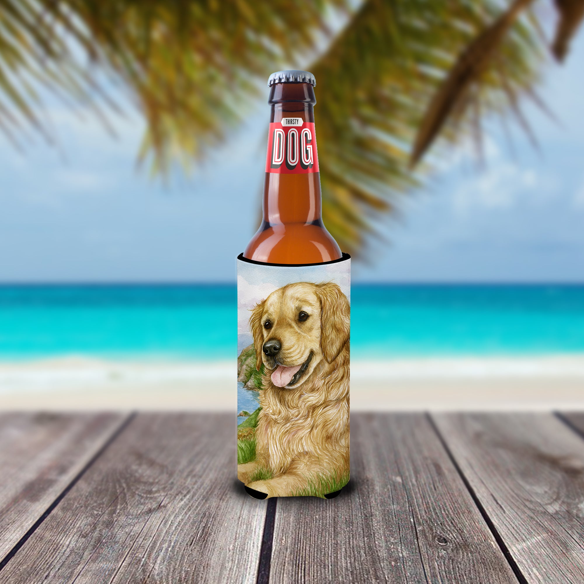 Golden Retriever by Debbie Cook Ultra Beverage Insulators for slim cans CDCO0384MUK  the-store.com.