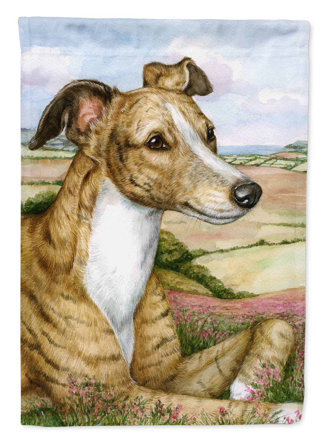 Lurcher by Debbie Cook Flag Garden Size CDCO0385GF.