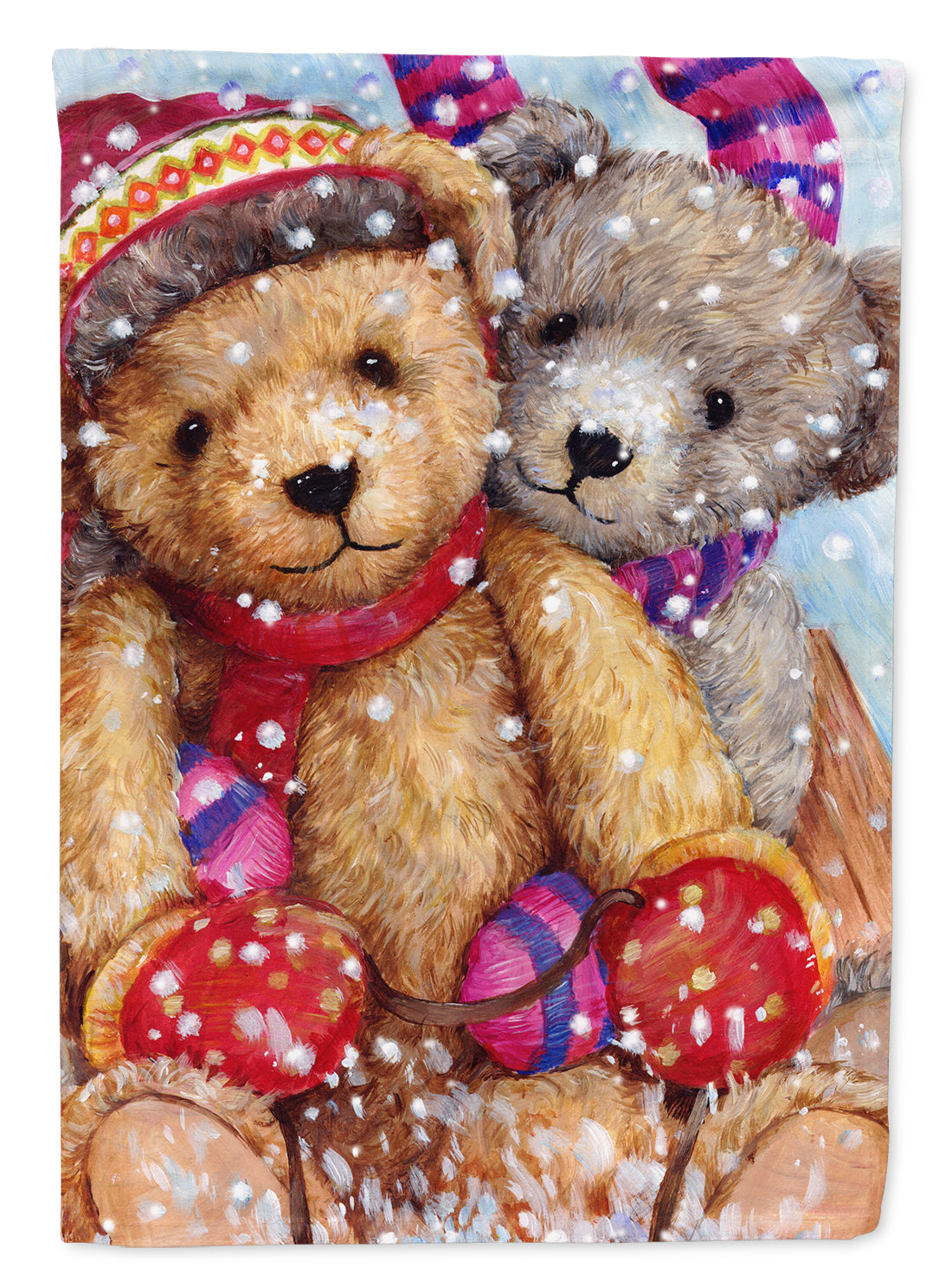 Winter Snow Teddy Bears Flag Canvas House Size CDCO0461CHF  the-store.com.