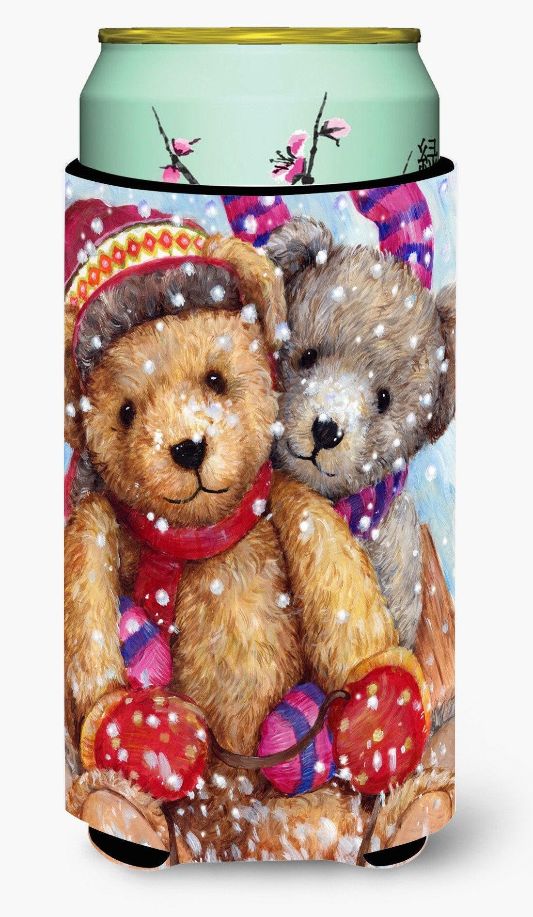 Winter Snow Teddy Bears Tall Boy Beverage Insulator Hugger CDCO0461TBC by Caroline's Treasures