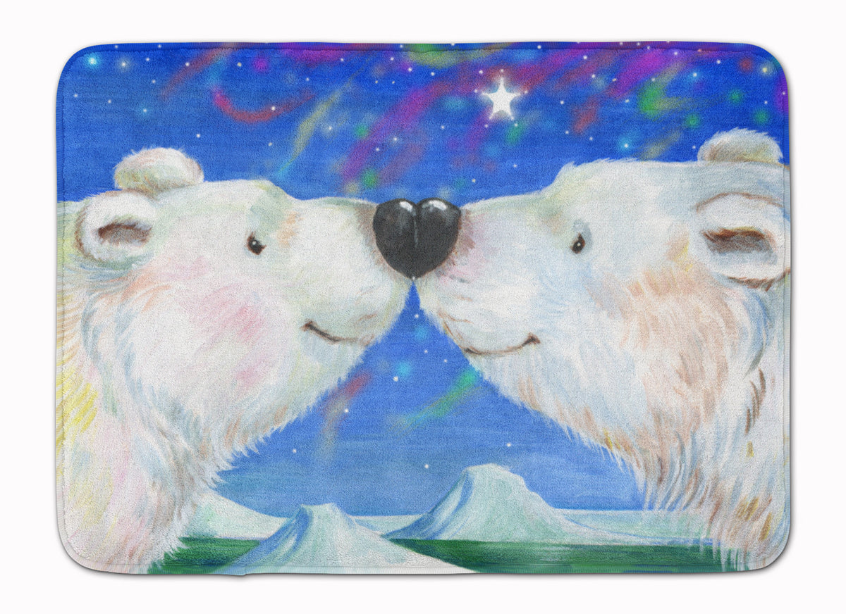 Polar Bears Polar Kiss by Debbie Cook Machine Washable Memory Foam Mat CDCO0487RUG - the-store.com