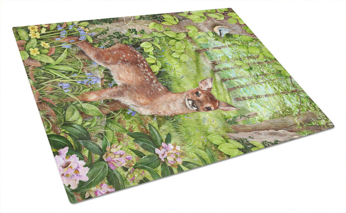 European Roe Deer Fawn Glass Cutting Board Large CDCO0504LCB by Caroline&#39;s Treasures