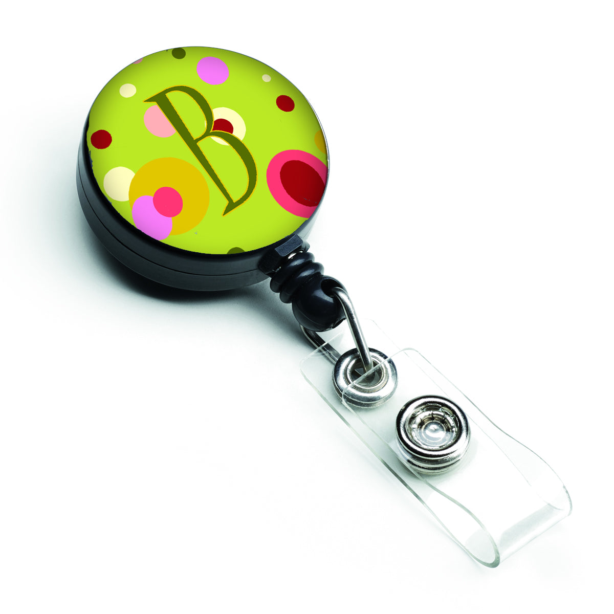 Letter B Monogram - Lime Green Retractable Badge Reel CJ1010-BBR  the-store.com.