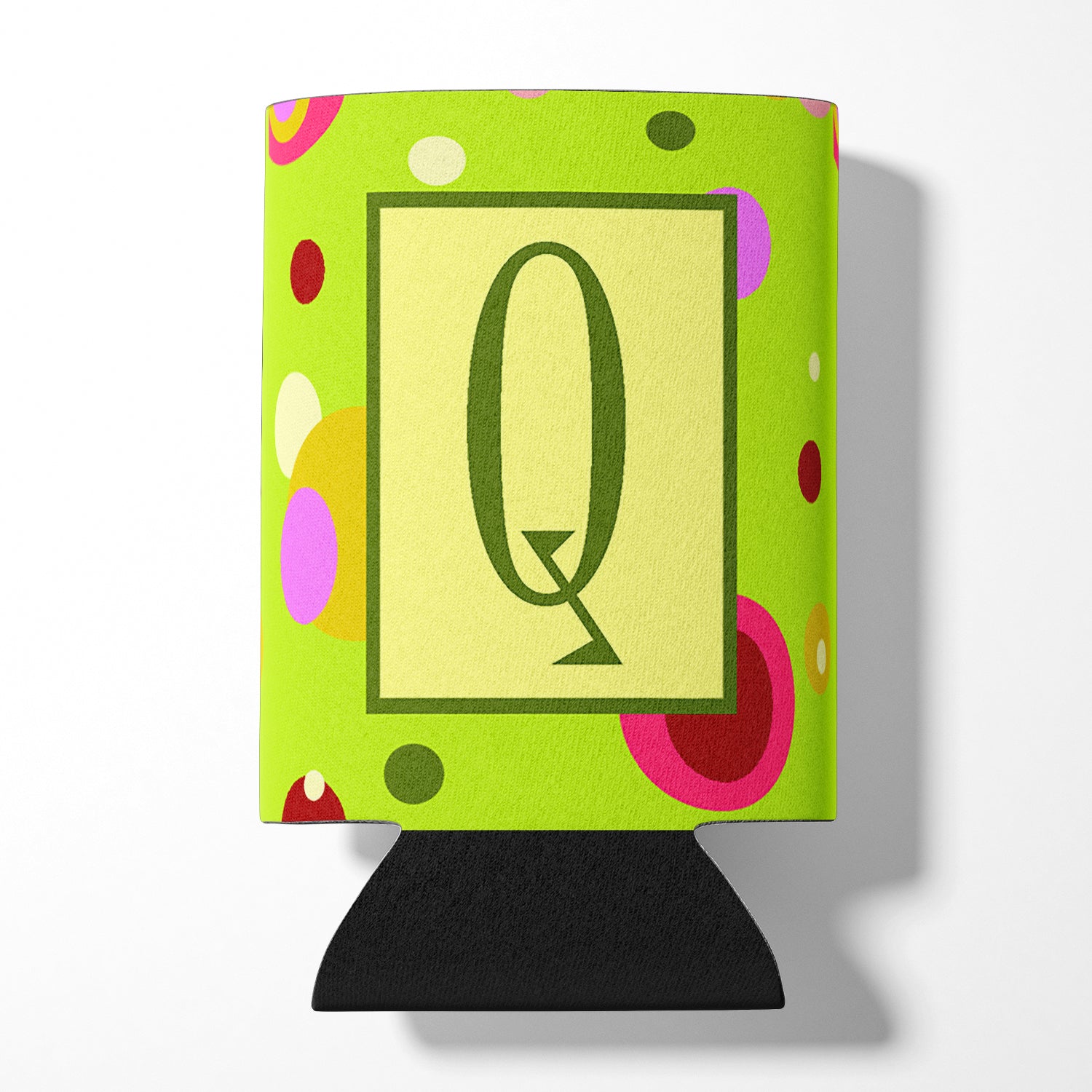 Letter Q Initial Monogram - Green Can or Bottle Beverage Insulator Hugger.