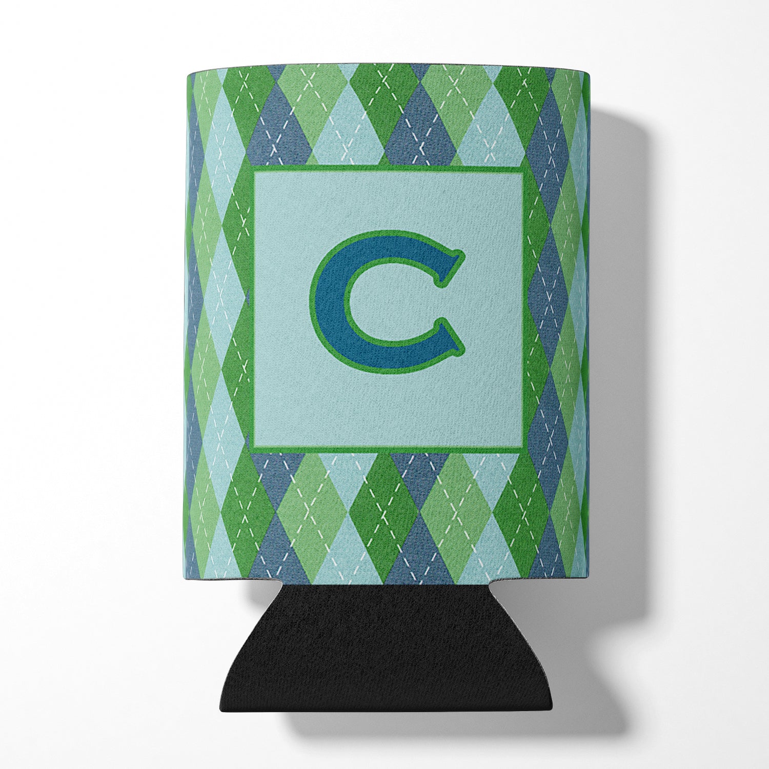 Letter C Initial Monogram - Blue Argoyle Can or Bottle Beverage Insulator Hugger.