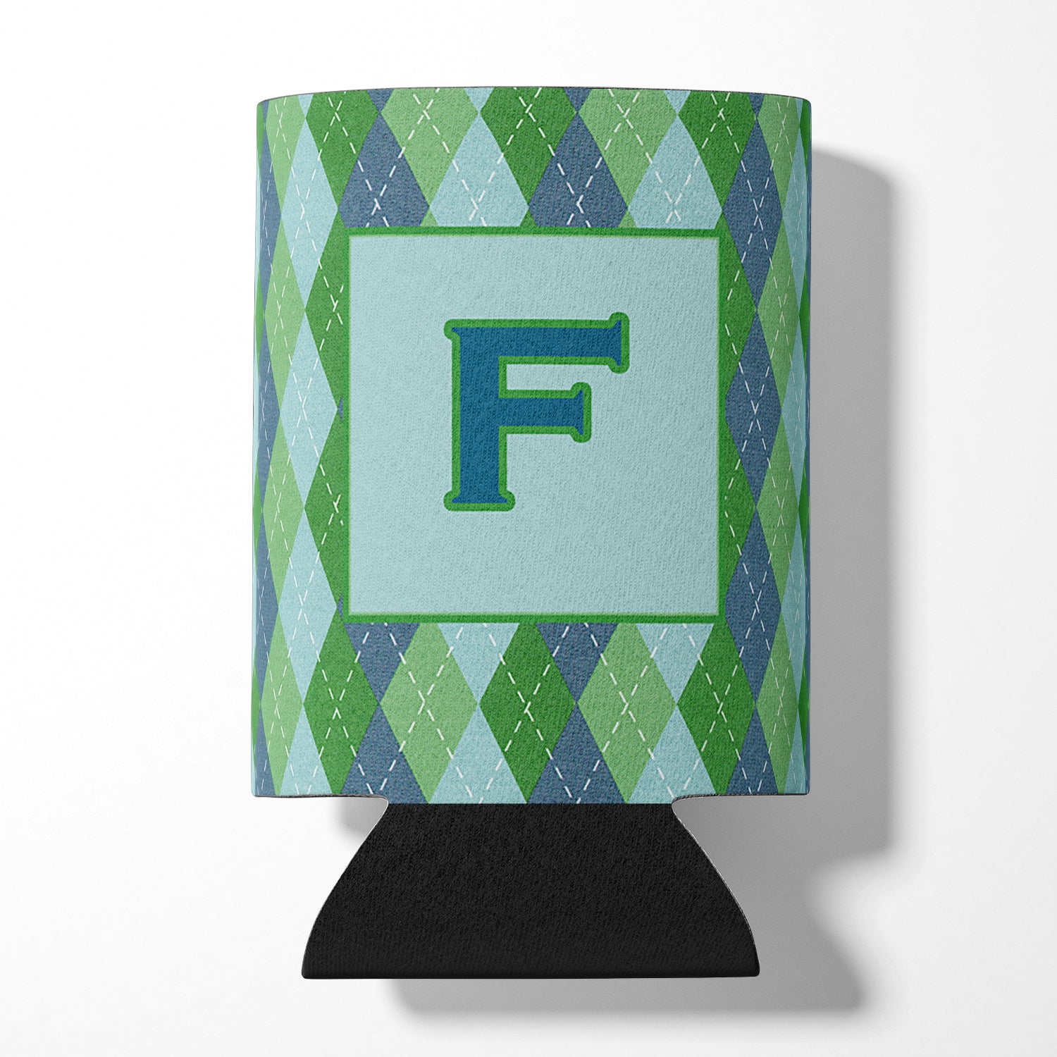 Letter F Initial Monogram - Blue Argoyle Can or Bottle Beverage Insulator Hugger.