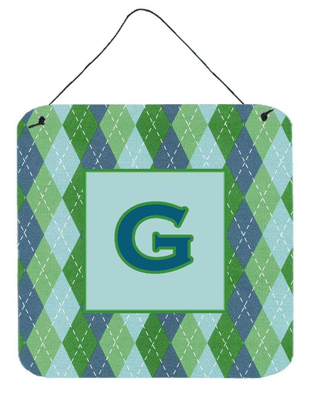 Letter G Initial Monogram - Blue Argoyle Wall or Door Hanging Prints by Caroline's Treasures