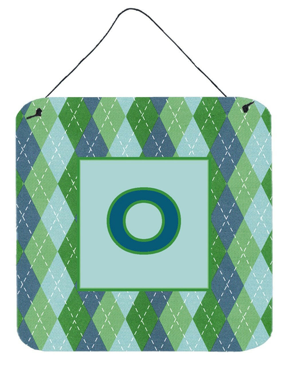 Letter O Initial Monogram - Blue Argoyle Wall or Door Hanging Prints by Caroline&#39;s Treasures