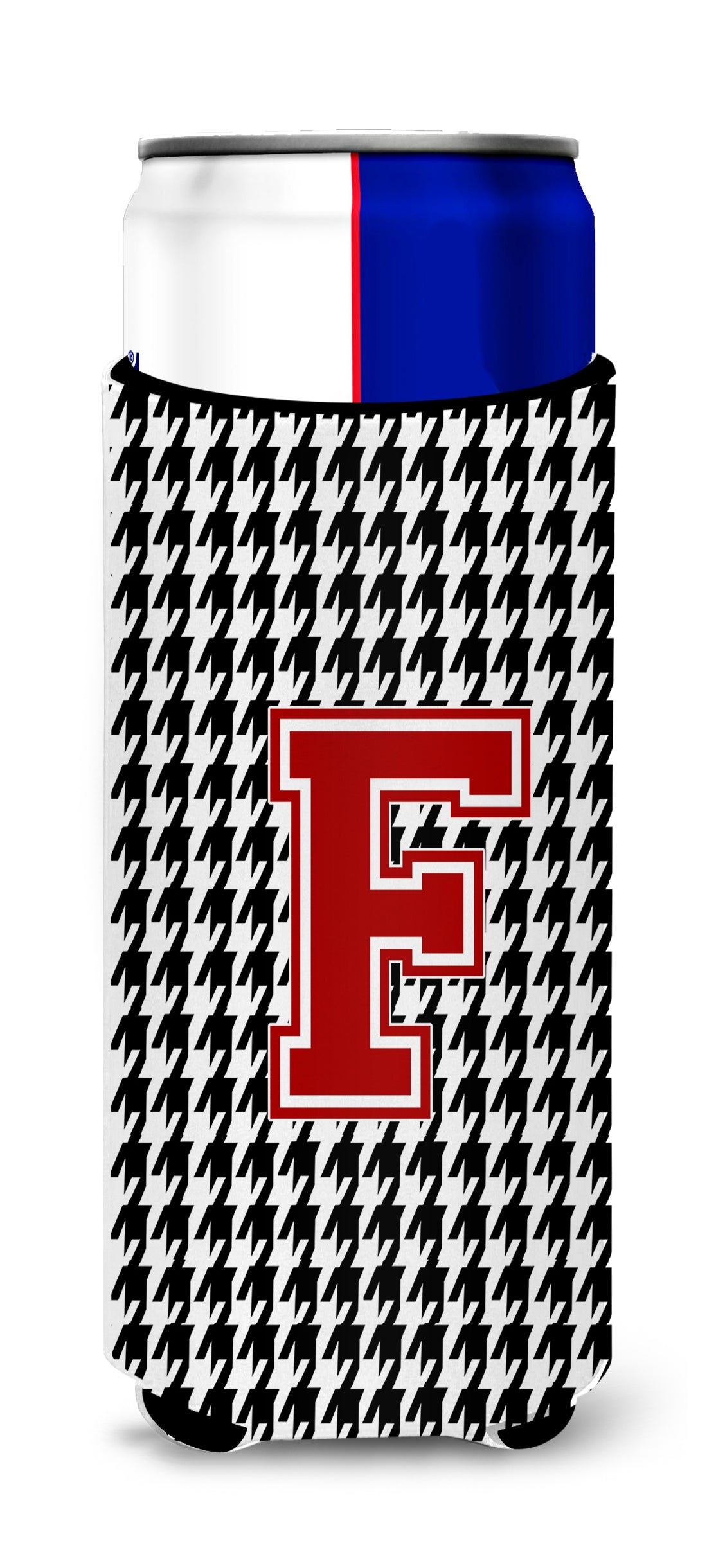 Monogram - Houndstooth  Letter F Ultra Beverage Insulators for slim cans CJ1021-FMUK.