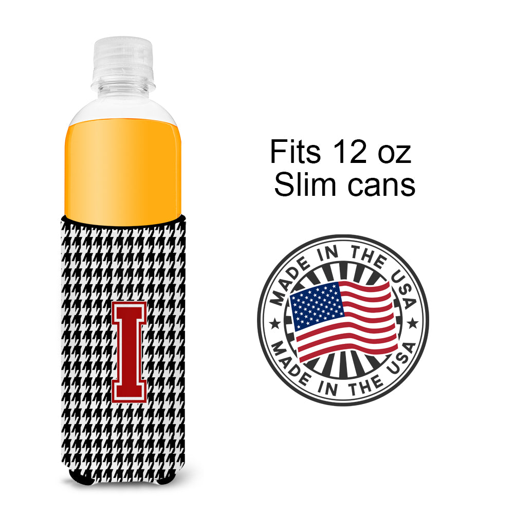 Monogram - Houndstooth  Letter I Ultra Beverage Insulators for slim cans CJ1021-IMUK.