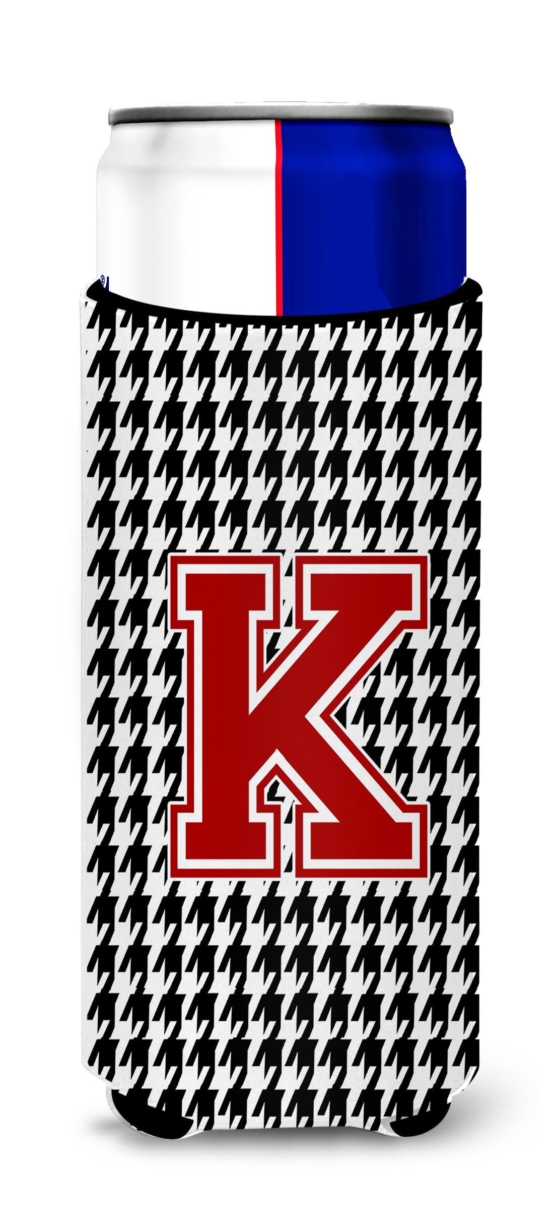 Monogram - Houndstooth  Letter K Ultra Beverage Insulators for slim cans CJ1021-KMUK.