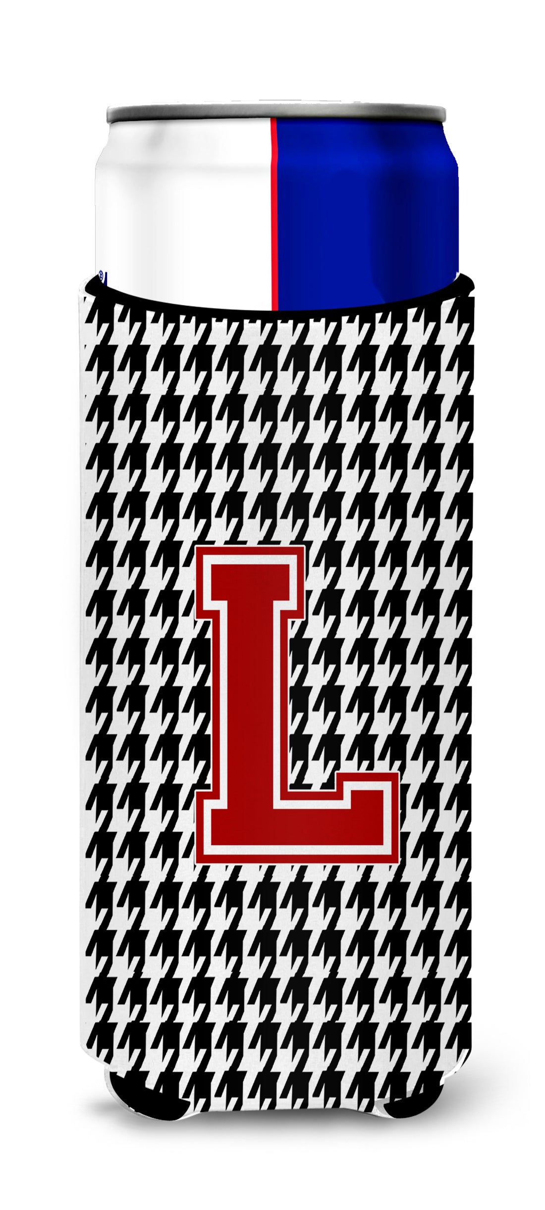 Monogram - Houndstooth  Letter L Ultra Beverage Insulators for slim cans CJ1021-LMUK.