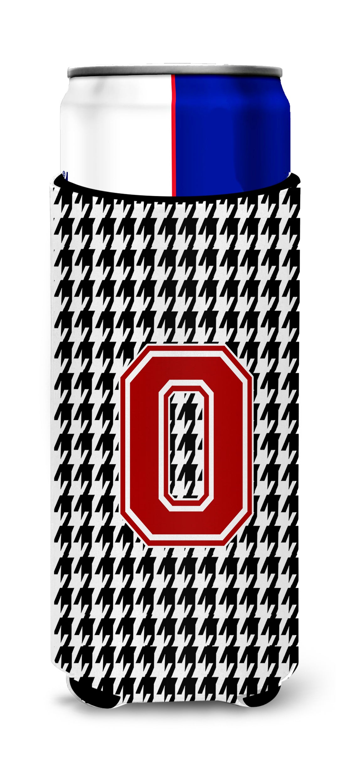 Monogram - Houndstooth  Letter O Ultra Beverage Insulators for slim cans CJ1021-OMUK.