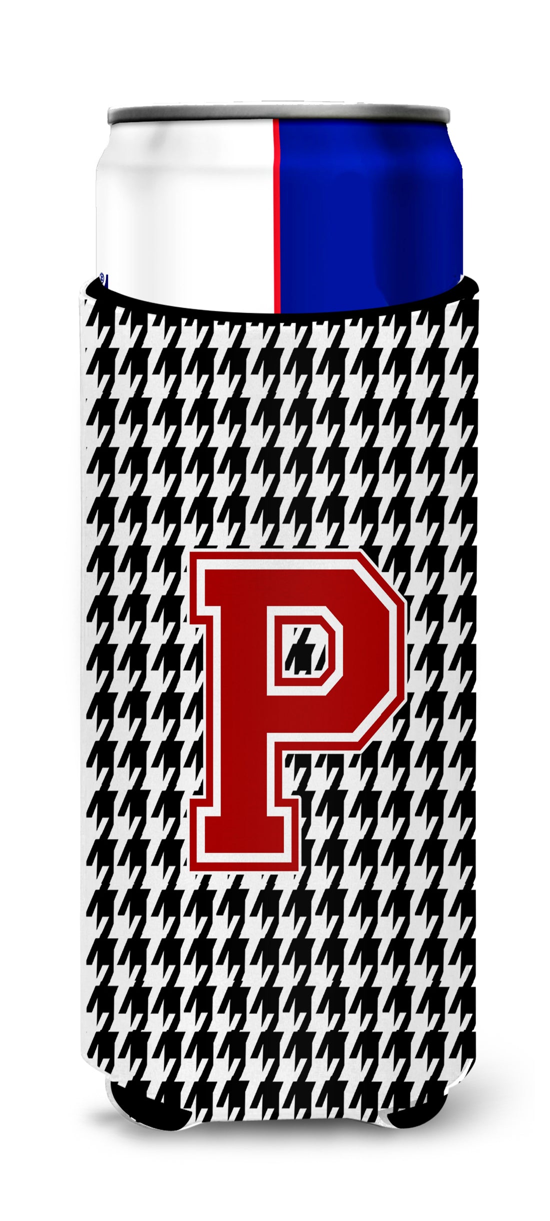 Monogram - Houndstooth  Letter P Ultra Beverage Insulators for slim cans CJ1021-PMUK.