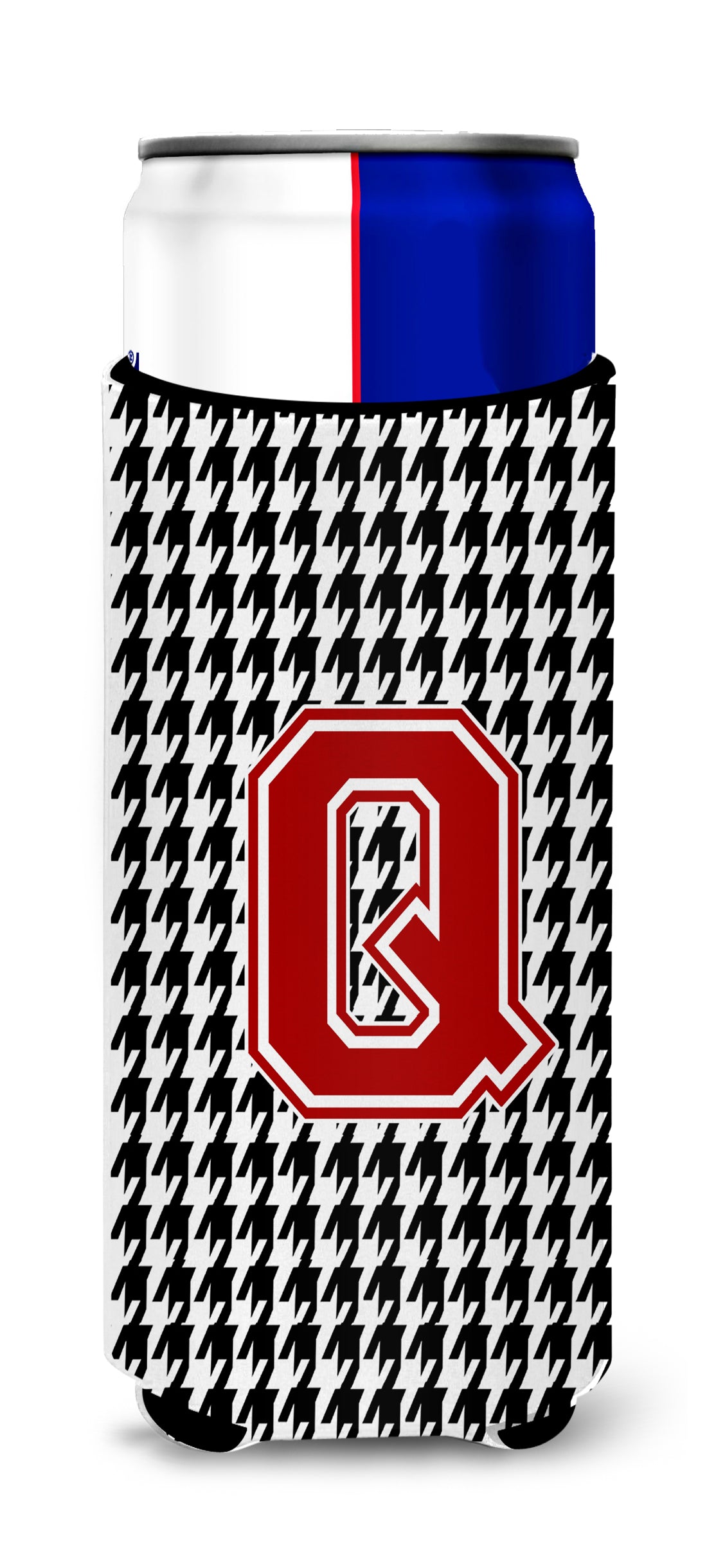 Monogram - Houndstooth  Letter Q Ultra Beverage Insulators for slim cans CJ1021-QMUK.