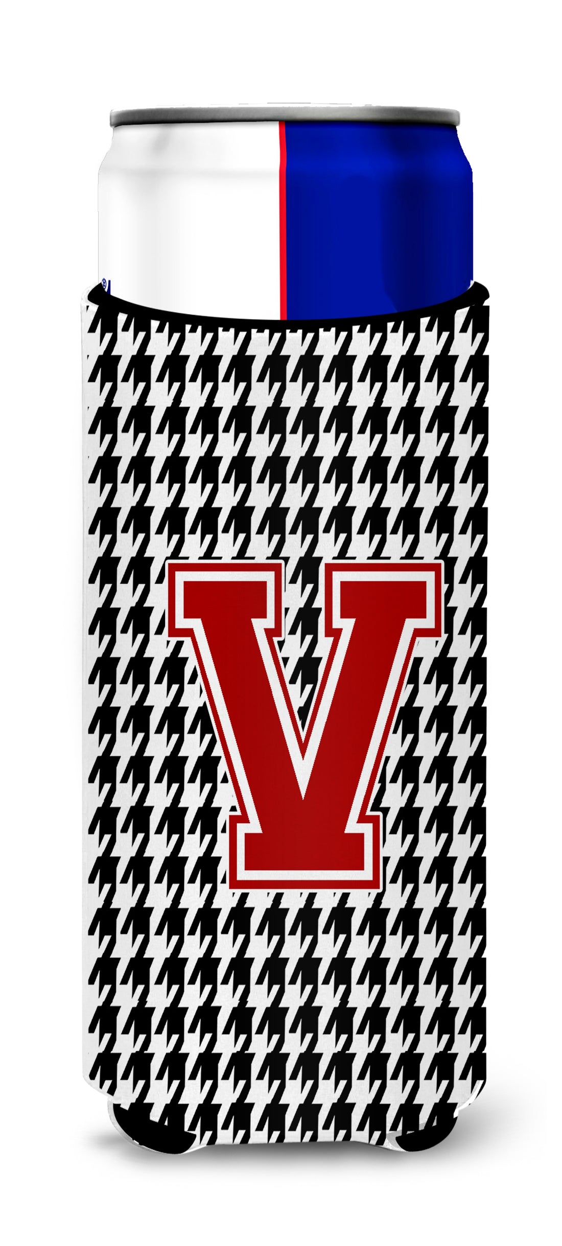 Monogram - Houndstooth  Letter V Ultra Beverage Insulators for slim cans CJ1021-VMUK.