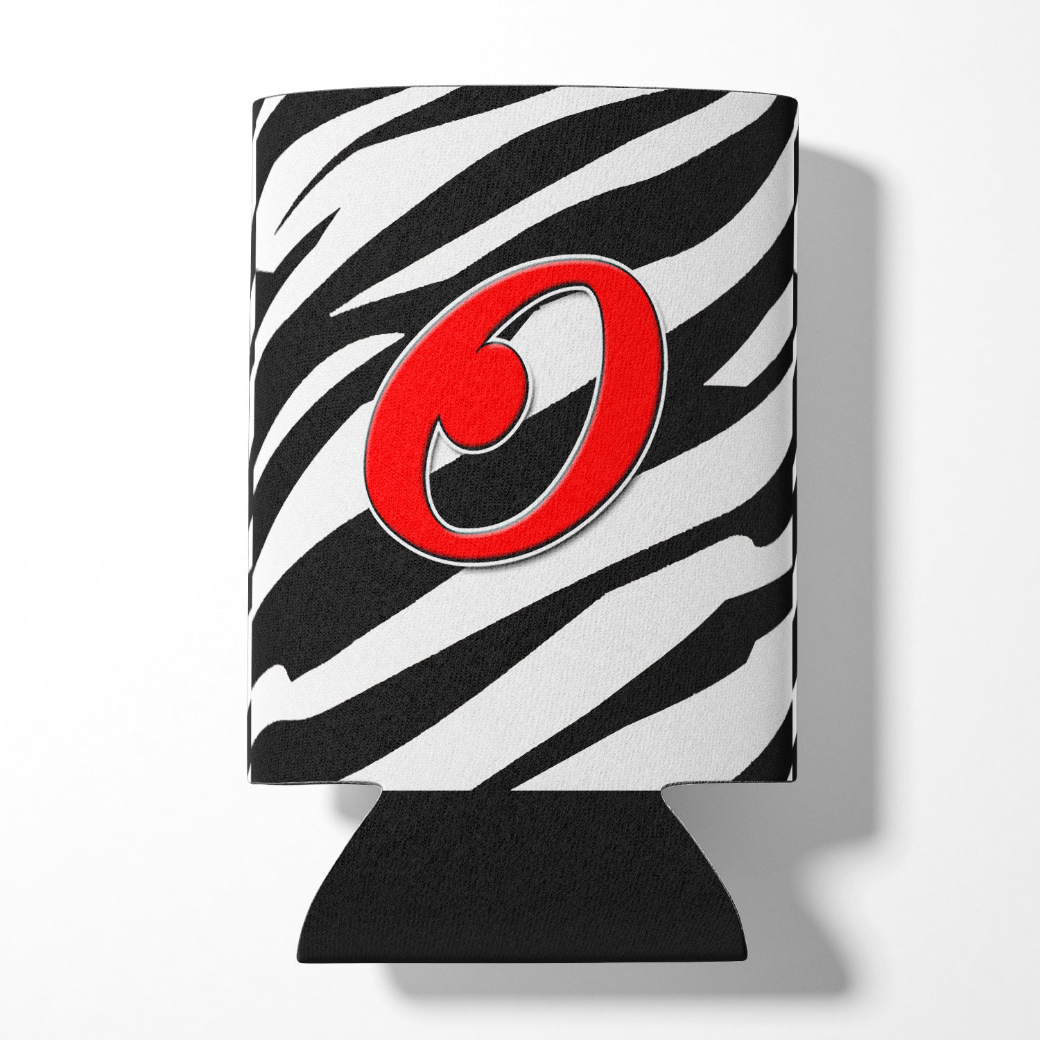 Letter O Initial Monogram - Zebra Red Can or Bottle Beverage Insulator Hugger.