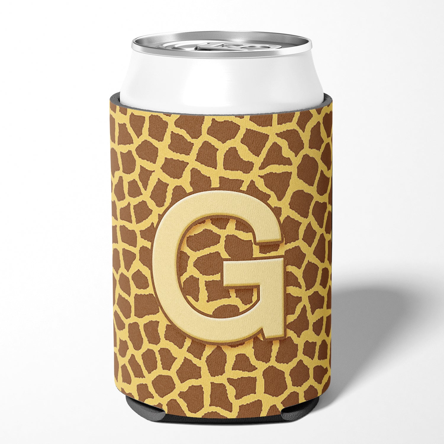 Letter G Initial Monogram - Giraffe Can or Bottle Beverage Insulator Hugger.