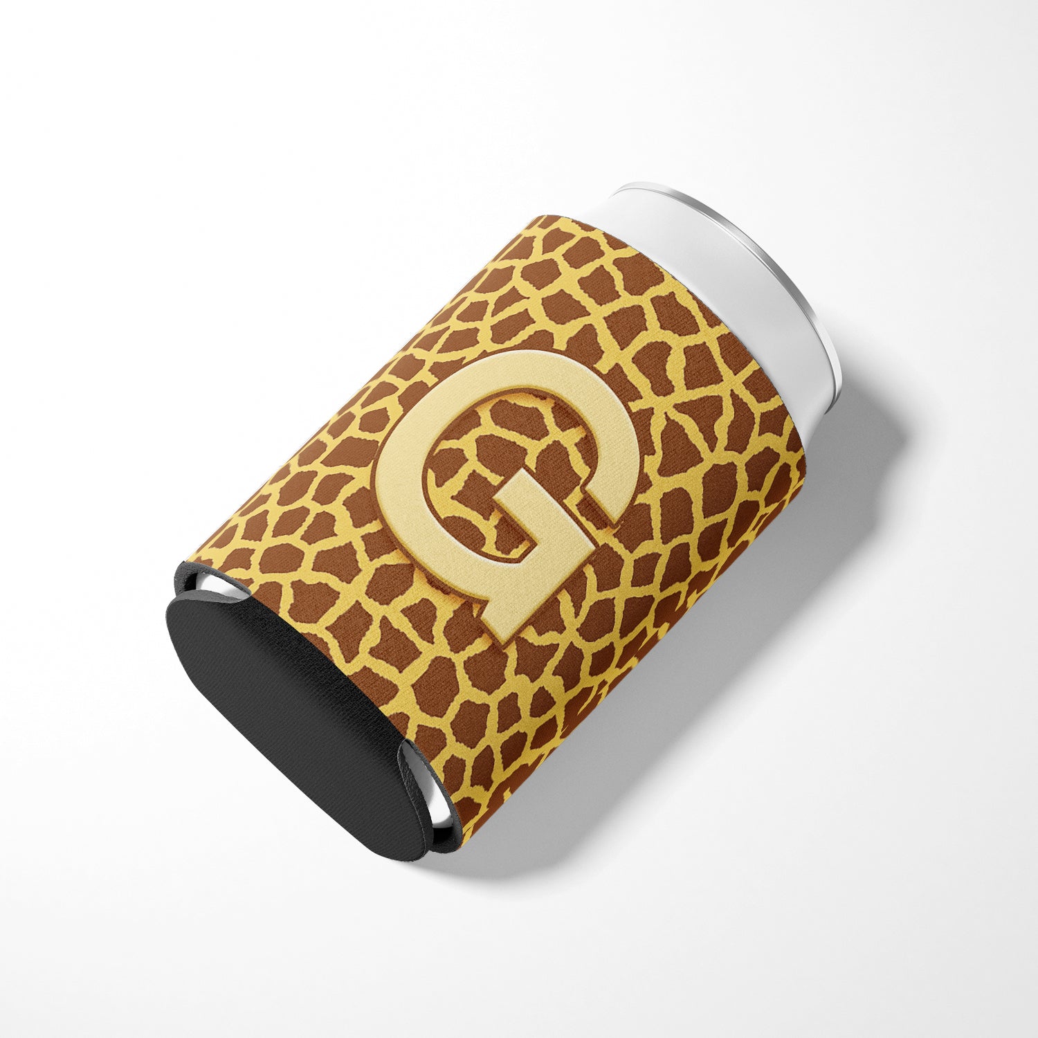 Letter G Initial Monogram - Giraffe Can or Bottle Beverage Insulator Hugger.