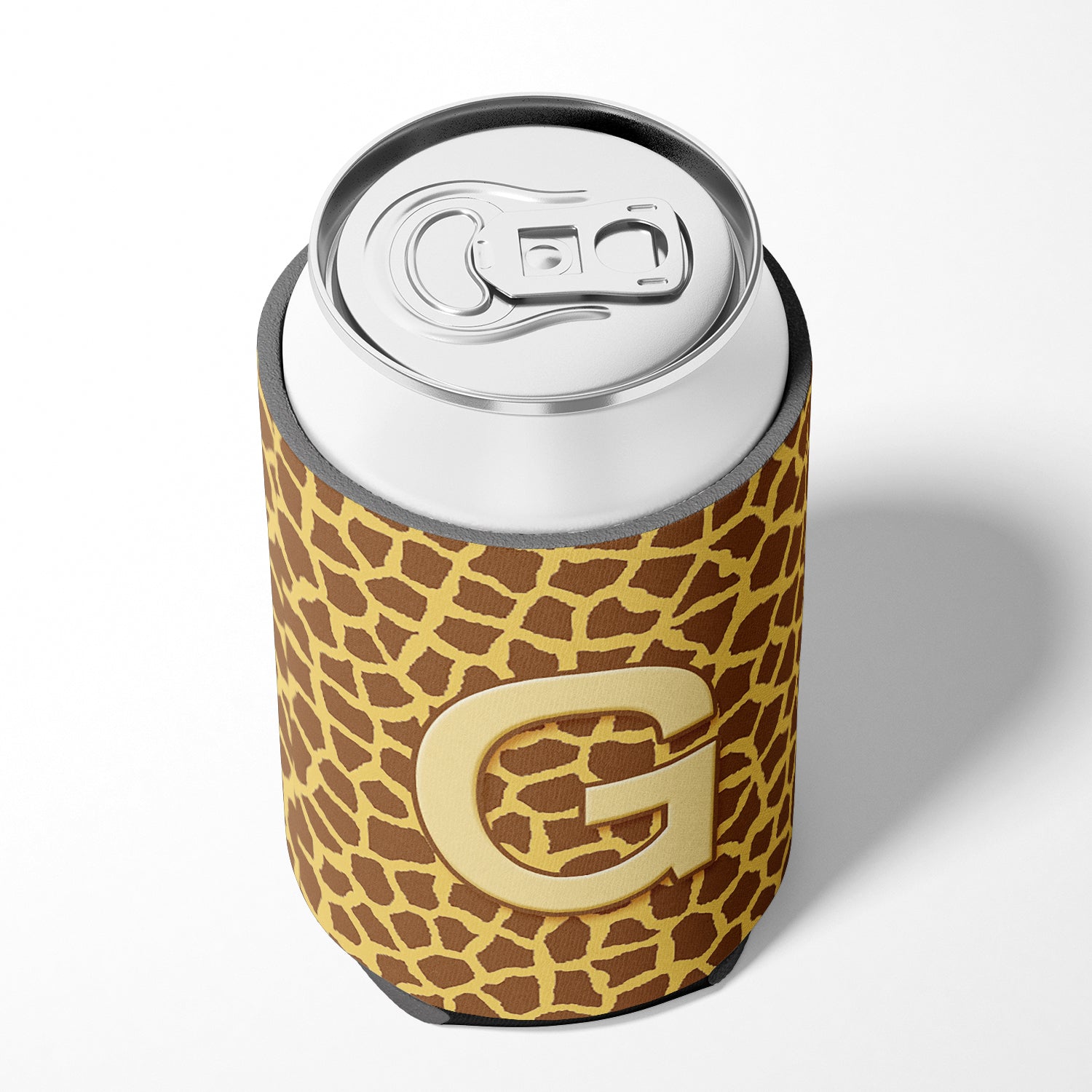 Letter G Initial Monogram - Giraffe Can or Bottle Beverage Insulator Hugger.