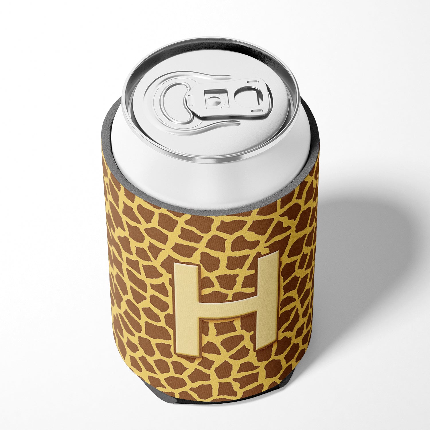 Letter H Initial Monogram - Giraffe Can or Bottle Beverage Insulator Hugger.