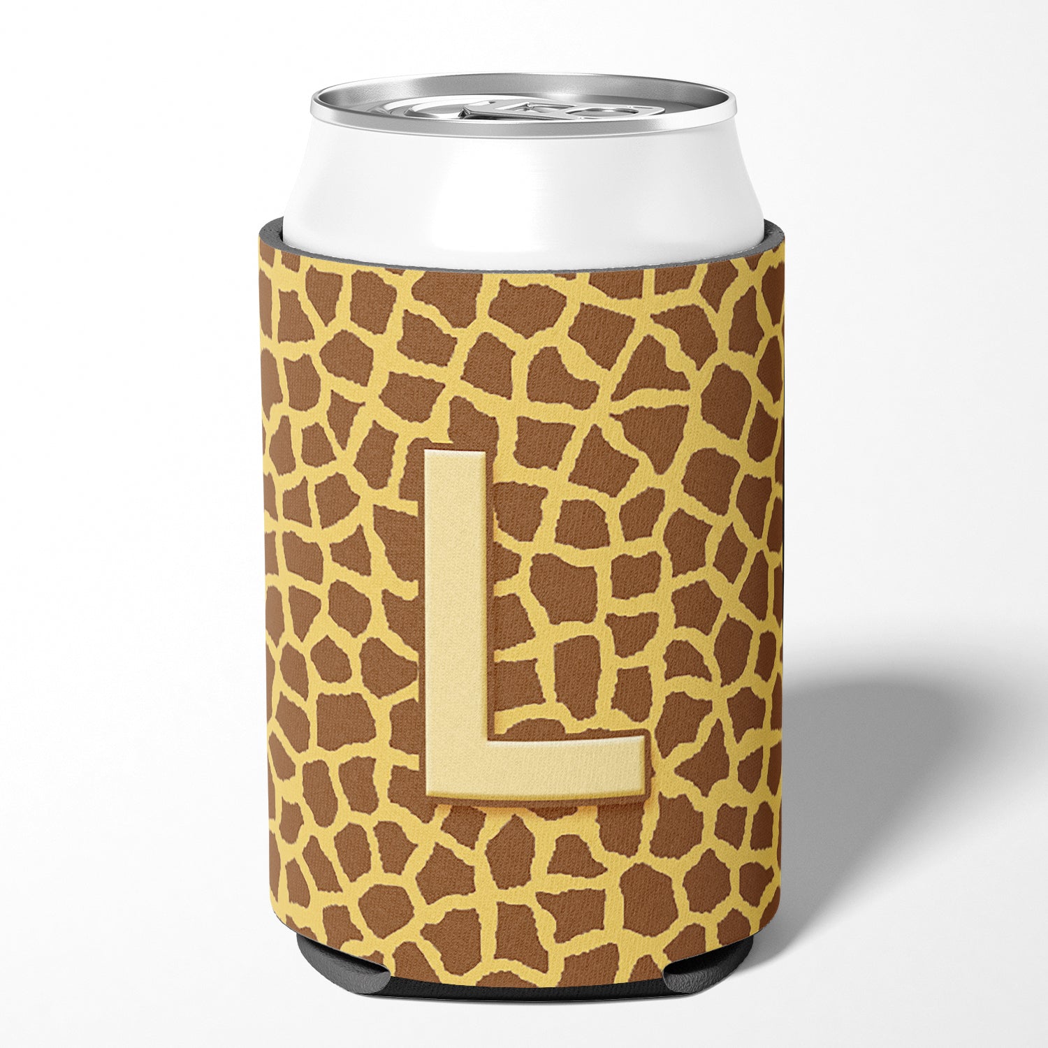 Letter L Initial Monogram - Giraffe Can or Bottle Beverage Insulator Hugger.