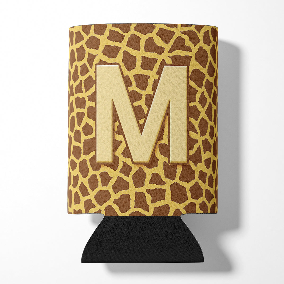 Letter M Initial Monogram - Giraffe Can or Bottle Beverage Insulator Hugger.