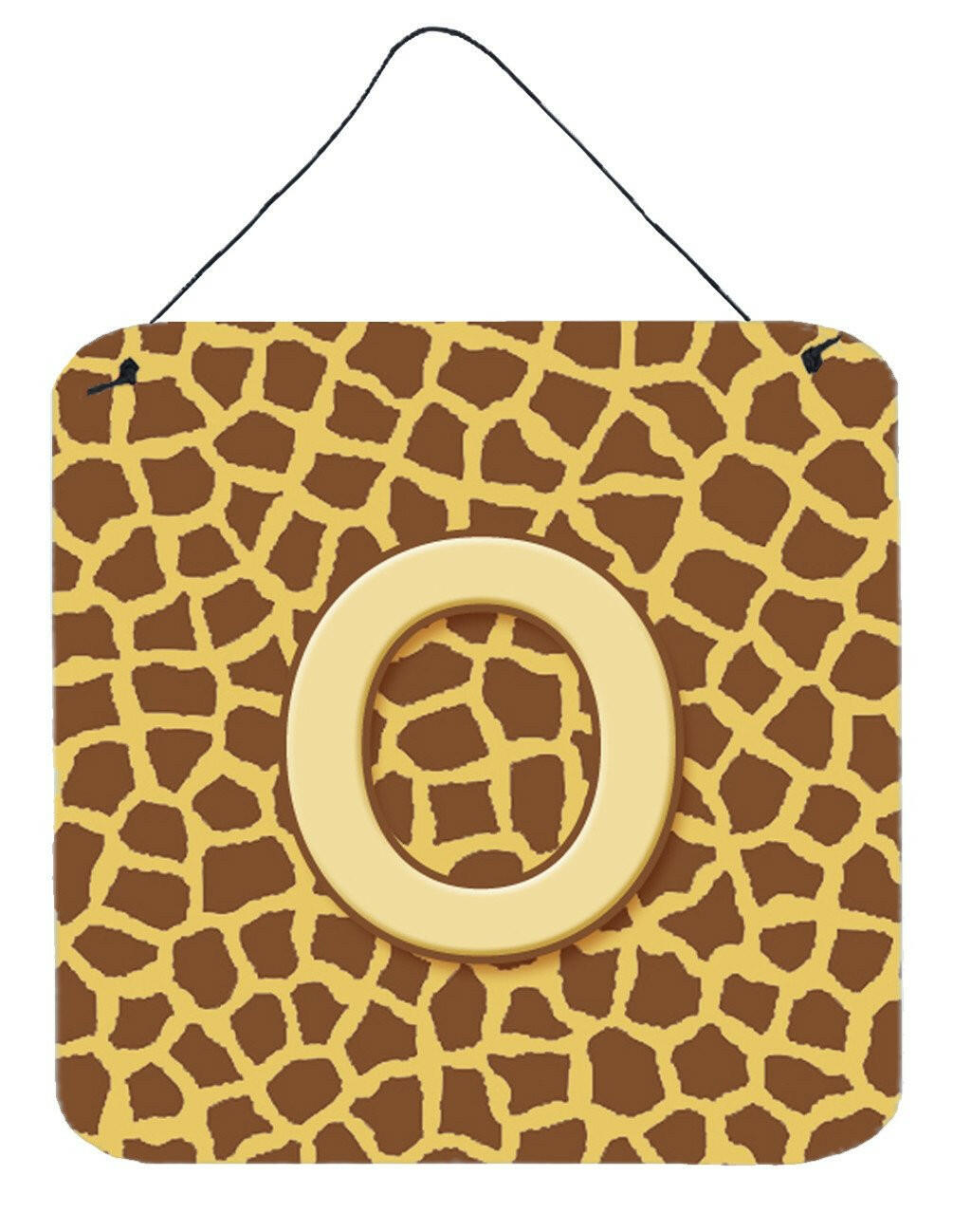 Letter O Initial Monogram - Giraffe Aluminium Metal Wall or Door Hanging Prints by Caroline&#39;s Treasures