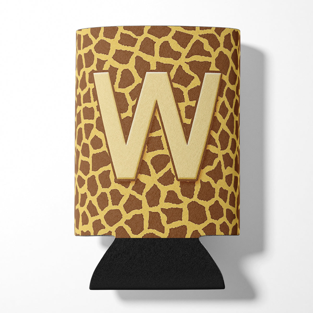 Letter W Initial Monogram - Giraffe Can or Bottle Beverage Insulator Hugger.