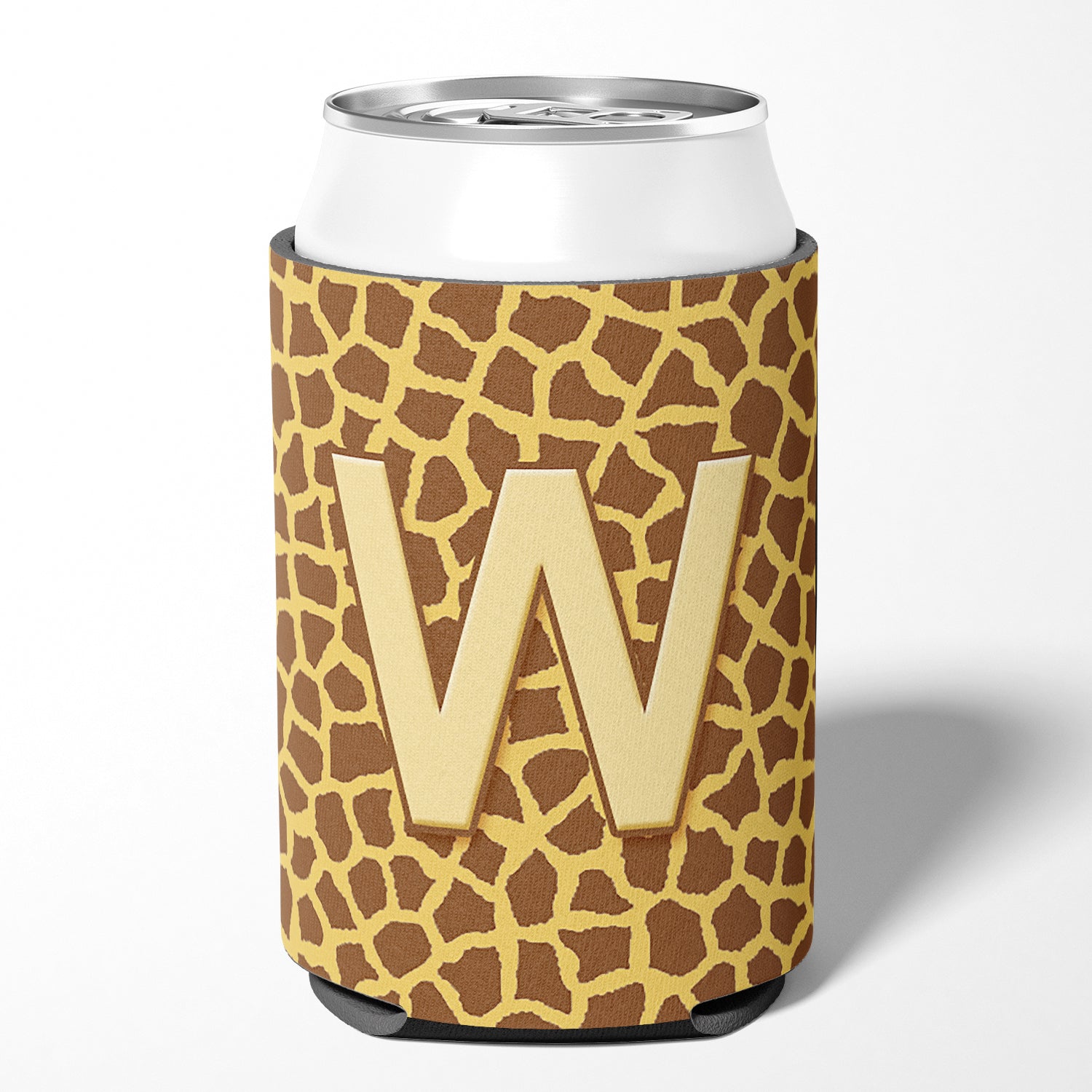 Letter W Initial Monogram - Giraffe Can or Bottle Beverage Insulator Hugger.