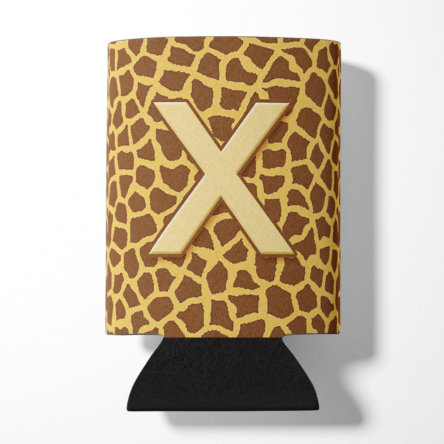 Letter X Initial Monogram - Giraffe Can or Bottle Beverage Insulator Hugger.