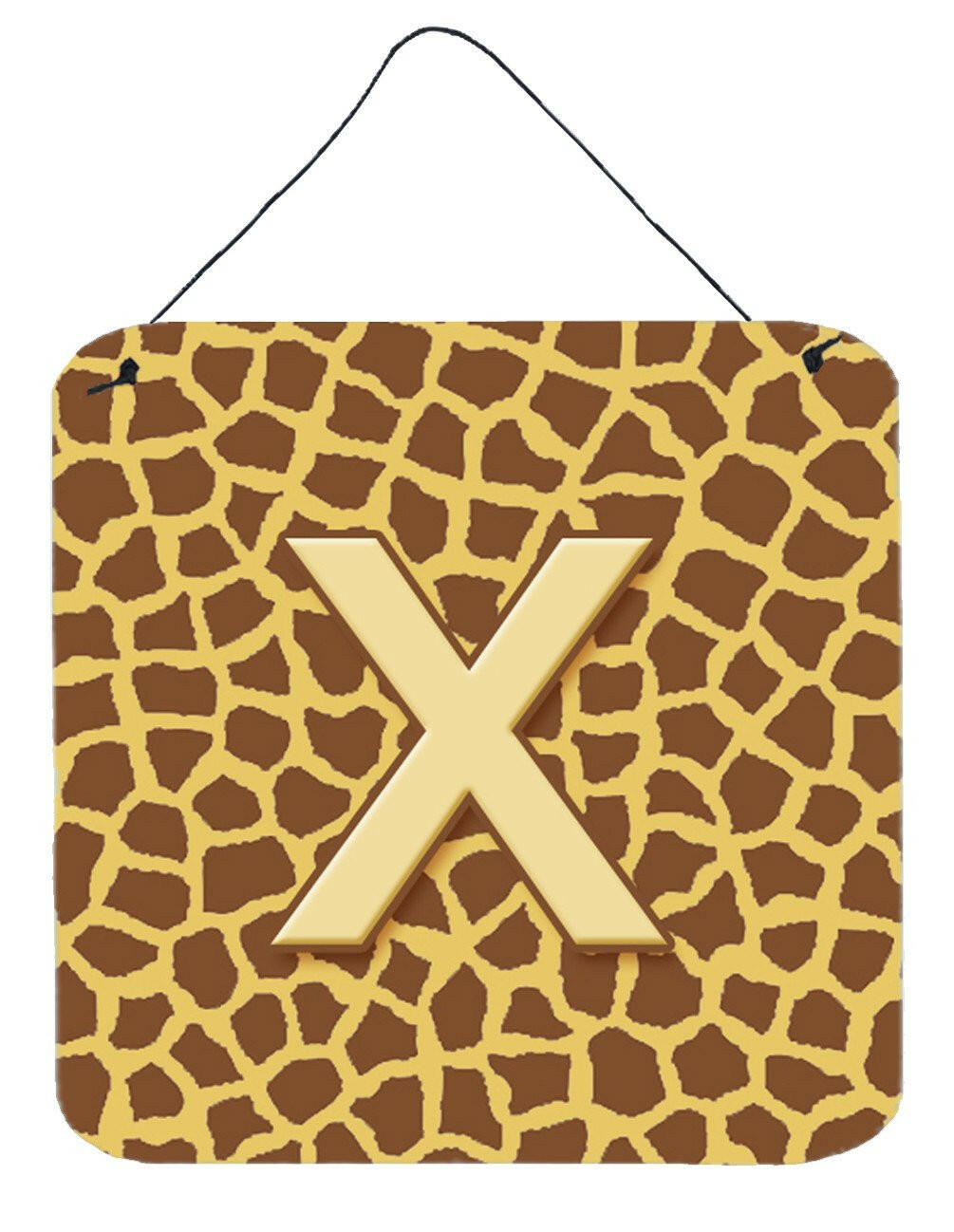 Letter X Initial Monogram - Giraffe Aluminium Metal Wall or Door Hanging Prints by Caroline's Treasures