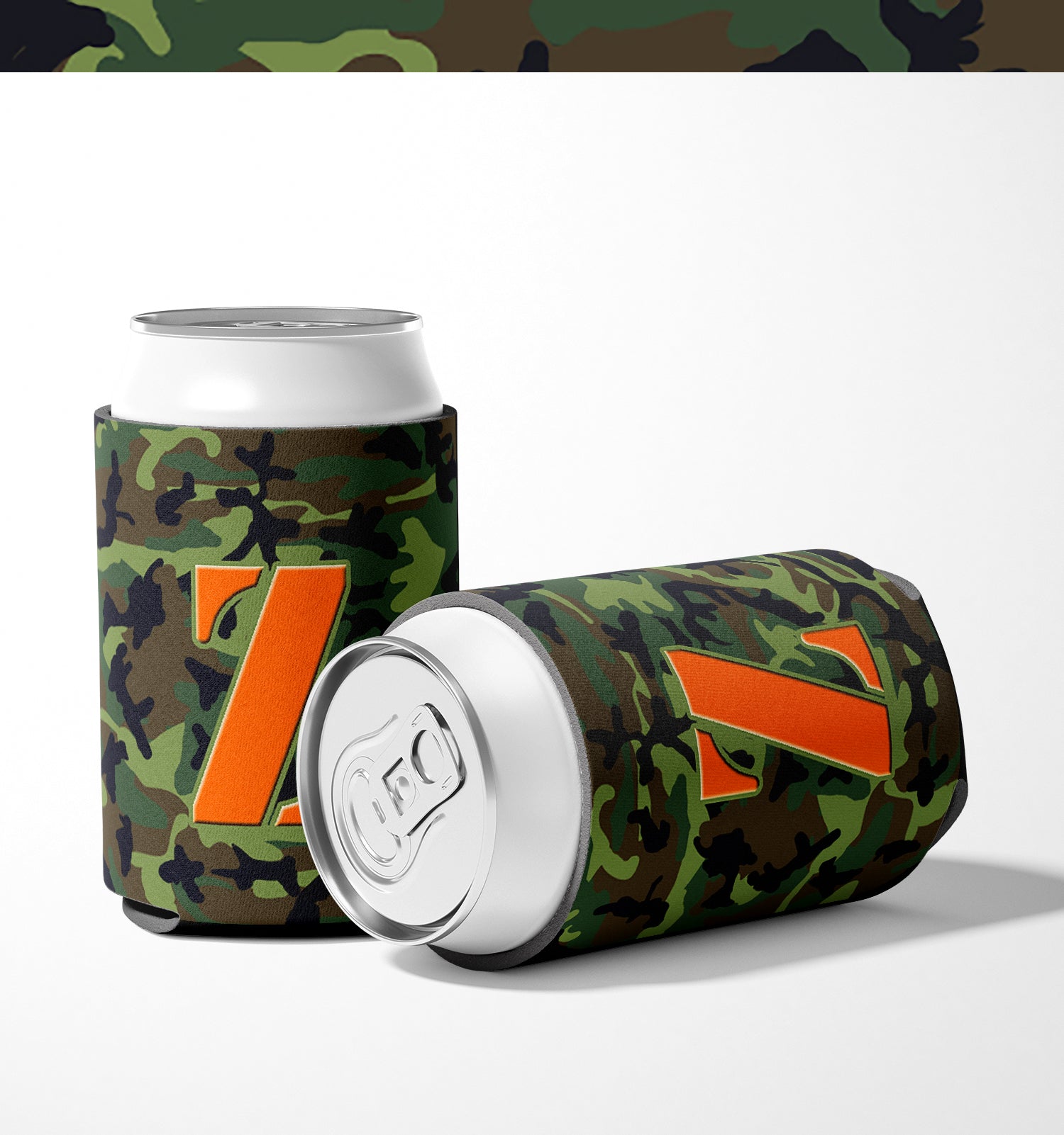 Letter Z Initial Monogram - Camo Green Can or Bottle Beverage Insulator Hugger.