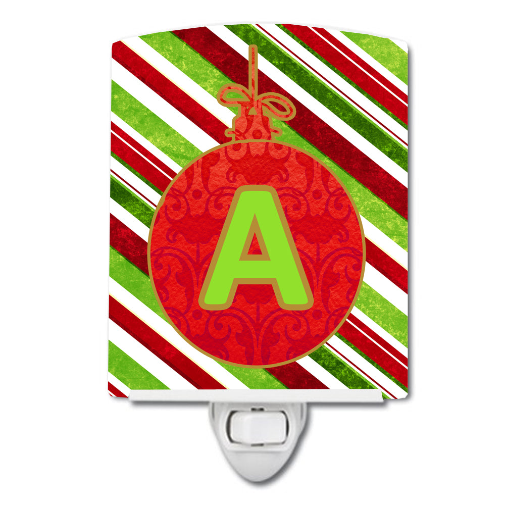 Christmas Oranment Holiday Initial Letter A  Ceramic Night Light CJ1039-ACNL - the-store.com