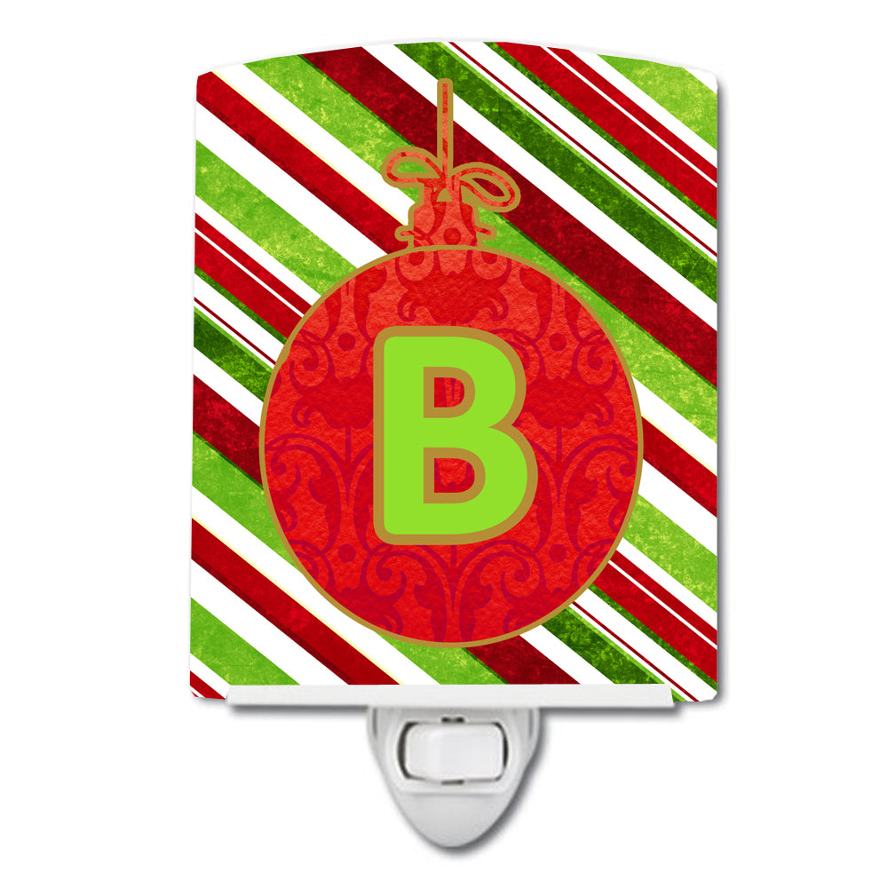 Christmas Oranment Holiday Initial Letter B  Ceramic Night Light CJ1039-BCNL - the-store.com