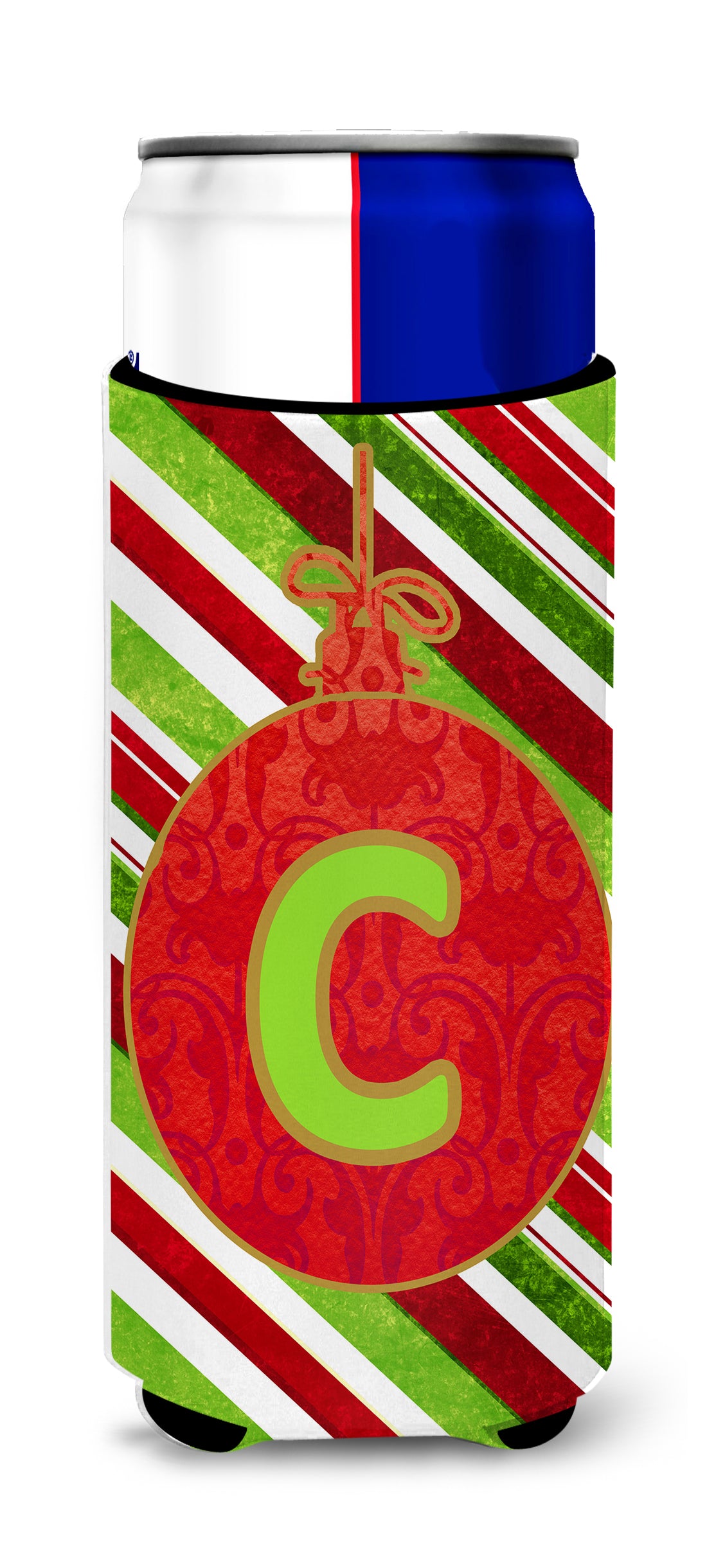 Christmas Oranment Holiday Monogram Initial  Letter C Ultra Beverage Insulators for slim cans CJ1039-CMUK.