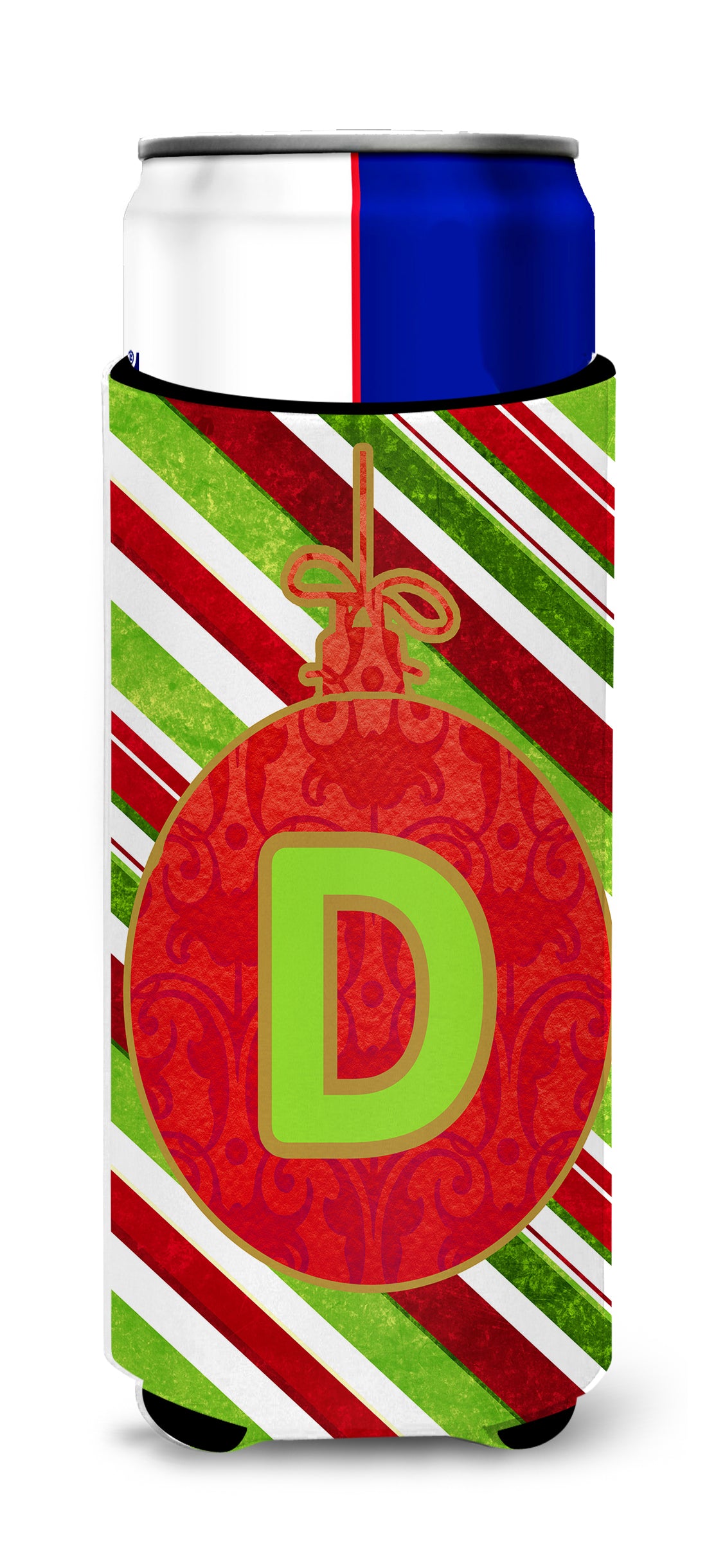 Christmas Oranment Holiday Monogram Initial  Letter D Ultra Beverage Insulators for slim cans CJ1039-DMUK.