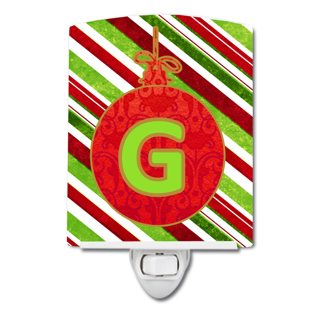 Christmas Oranment Holiday Initial Letter G Ceramic Night Light CJ1039-GCNL - the-store.com