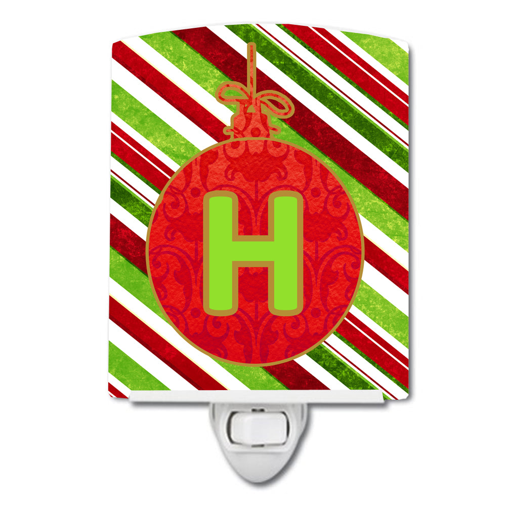 Christmas Oranment Holiday Initial Letter H Ceramic Night Light CJ1039-HCNL - the-store.com