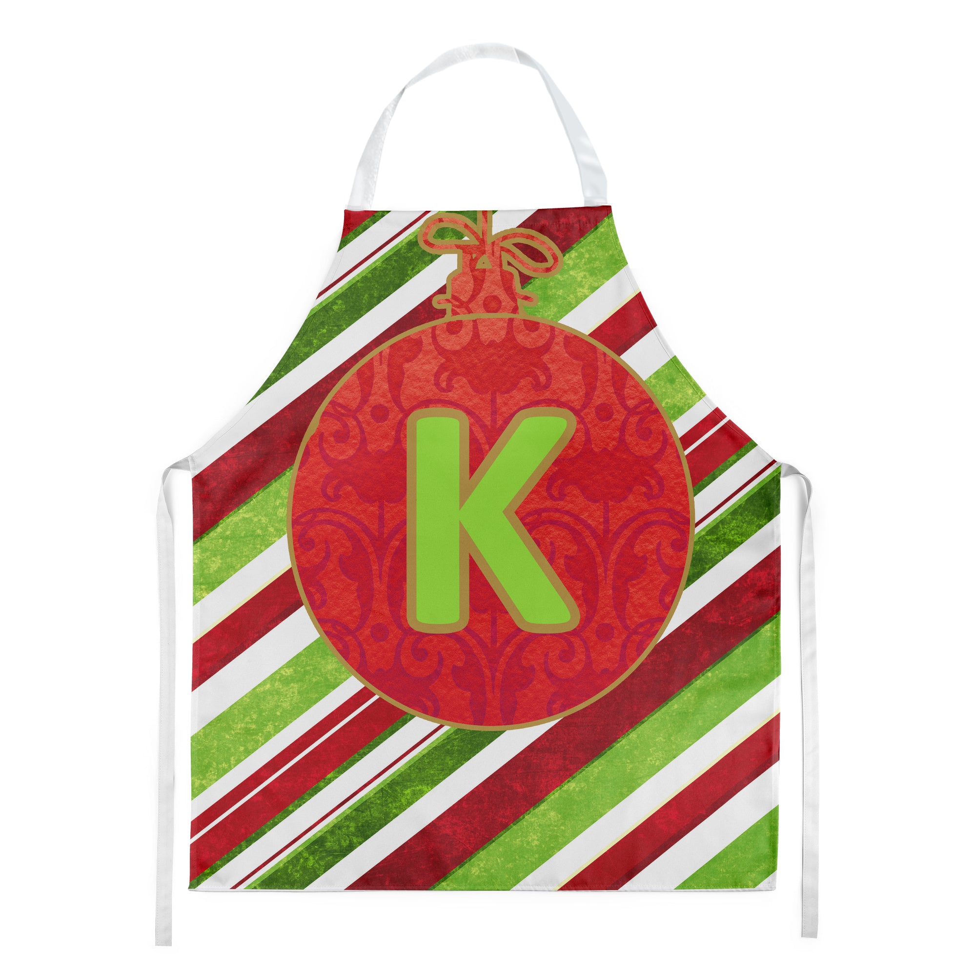 Christmas Oranment Holiday Initial Letter K Apron CJ1039-KAPRON - the-store.com