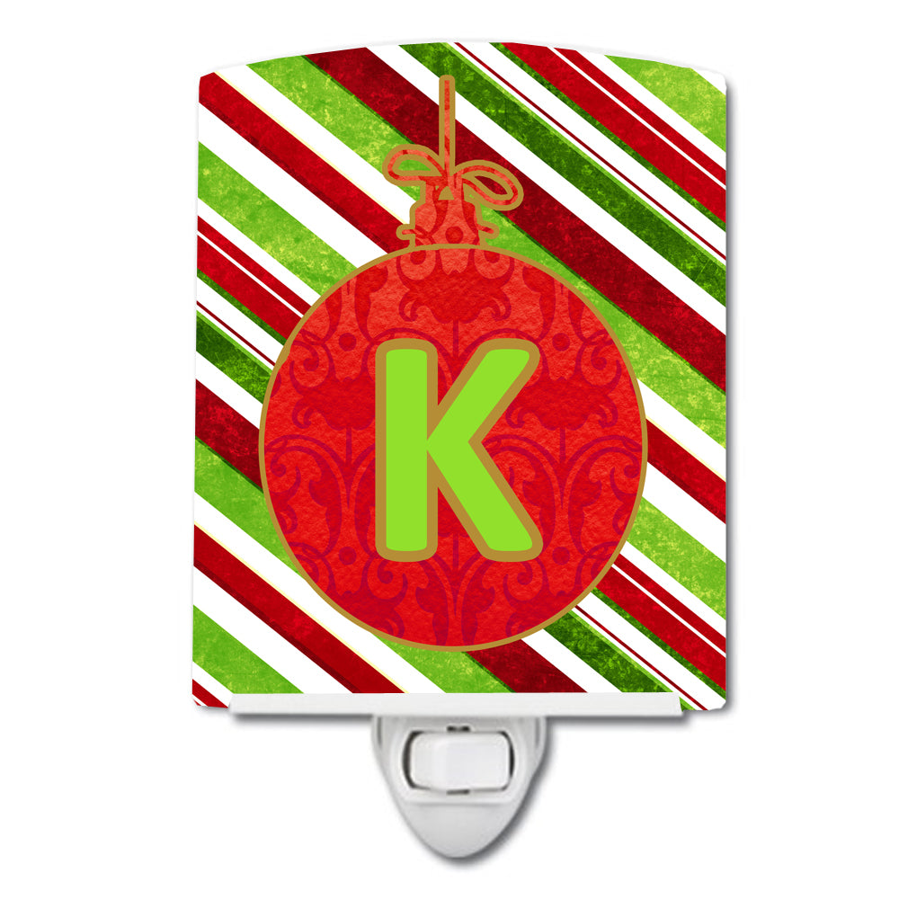 Christmas Oranment Holiday Initial Letter K Ceramic Night Light CJ1039-KCNL - the-store.com