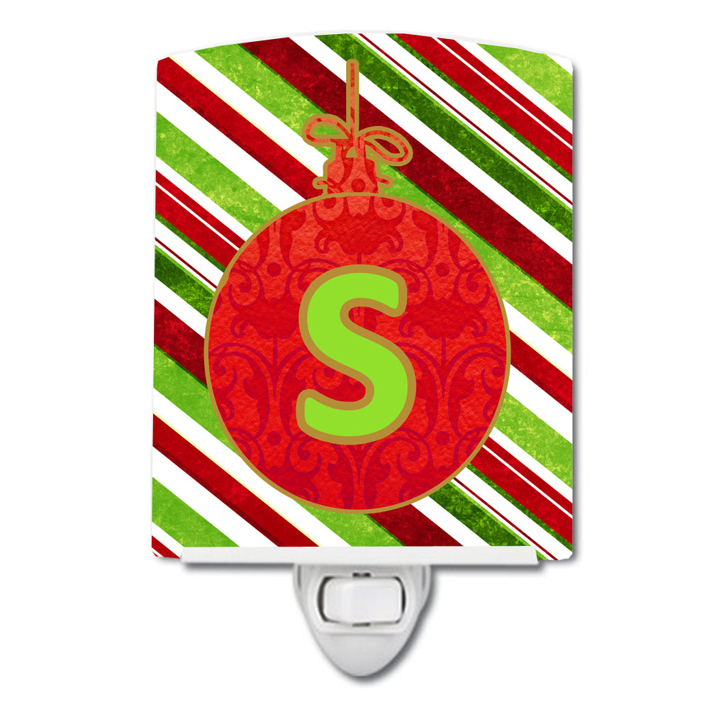 Christmas Oranment Holiday Initial Letter S Ceramic Night Light CJ1039-SCNL - the-store.com