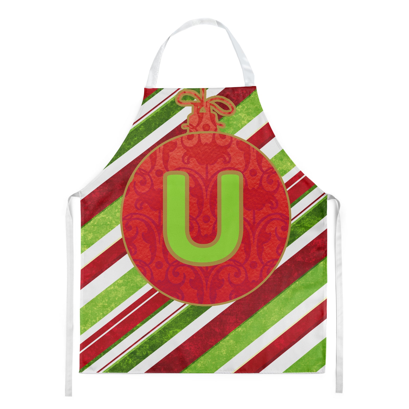 Christmas Oranment Holiday Initial Letter U Apron CJ1039-UAPRON - the-store.com