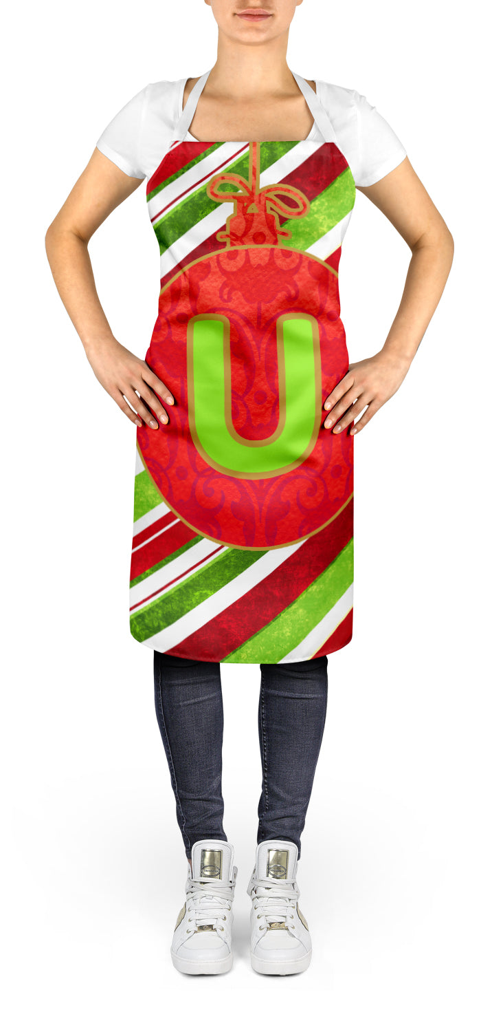 Christmas Oranment Holiday Initial Letter U Apron CJ1039-UAPRON - the-store.com