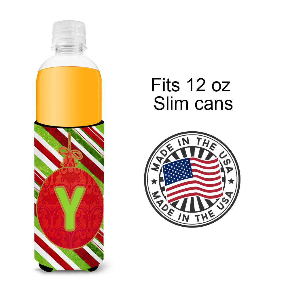 Christmas Oranment Holiday Monogram Initial  Letter Y Ultra Beverage Insulators for slim cans CJ1039-YMUK.