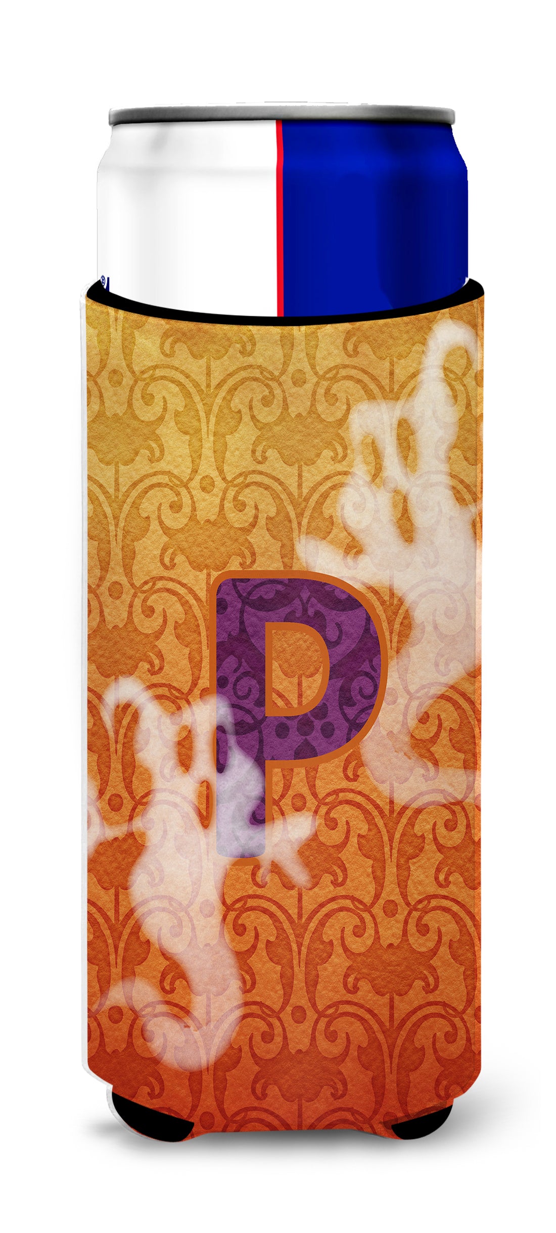 Halloween Ghosts Monogram Initial  Letter P Ultra Beverage Insulators for slim cans CJ1040-PMUK.