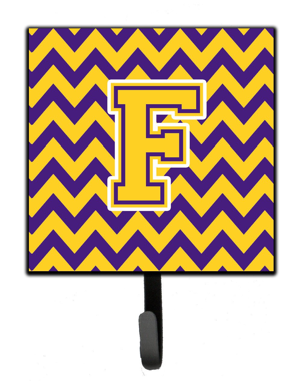 Letter F Chevron Purple and Gold Leash or Key Holder CJ1041-FSH4 by Caroline's Treasures